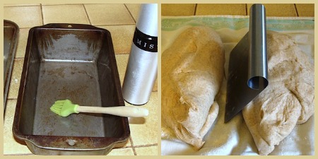 prepping pans and dough