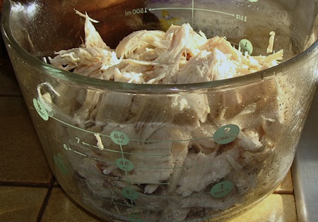 chopped chicken for soup