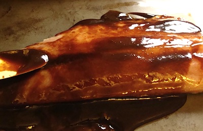 sauce on salmon