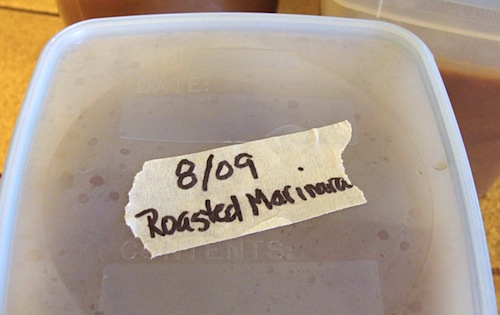 labeled freezer container