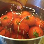 peeling tomatoes
