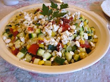 zucchini-corn-tomato-saute Zucchini, corn, and tomato saute