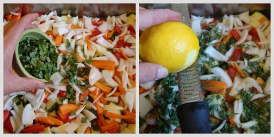 herbs and lemon for veg.