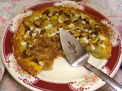Potato-caramelize onion frittata