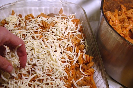 layering baked pasta