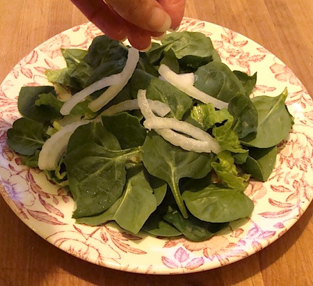 onions on salad