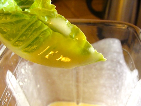 honey mustard dressing on lettuce