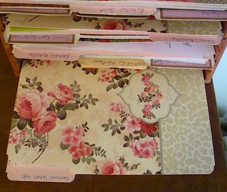Rose pattern file folders