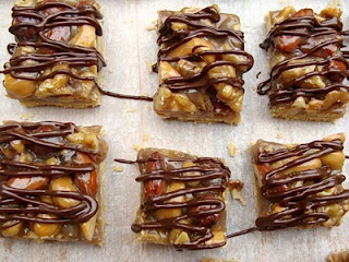 Chocolate Drizzled Nut Squares Chocolate Drizzled Nut Squares