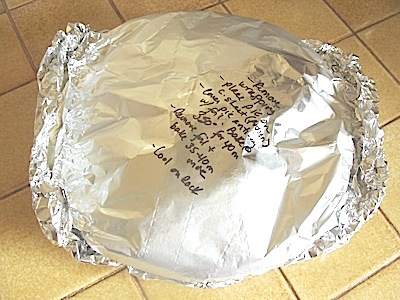 Freezer apple pie in foil