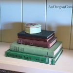 Vintage books with heart box