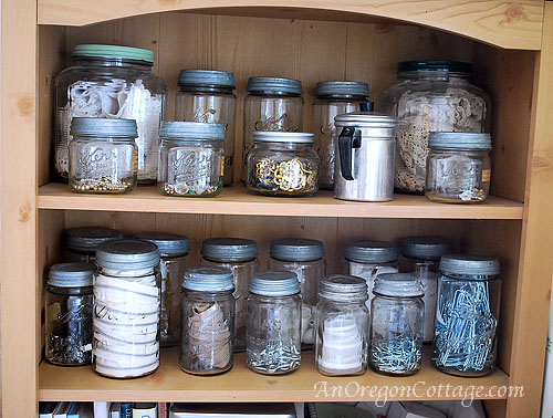 jewelry in mason jars
