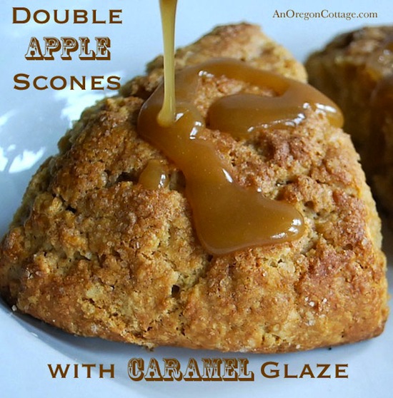 Double Apple Scone with Caramel Glaze Double Apple Scone with Caramel Glaze