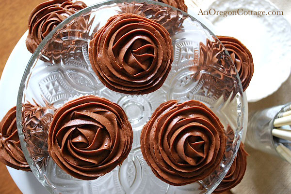 Frosted Dark Chocolate Zucchini Cupcakes