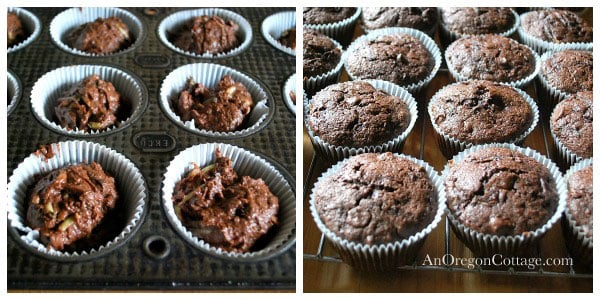 Making Dark Chocolate Zucchini Cupcakes