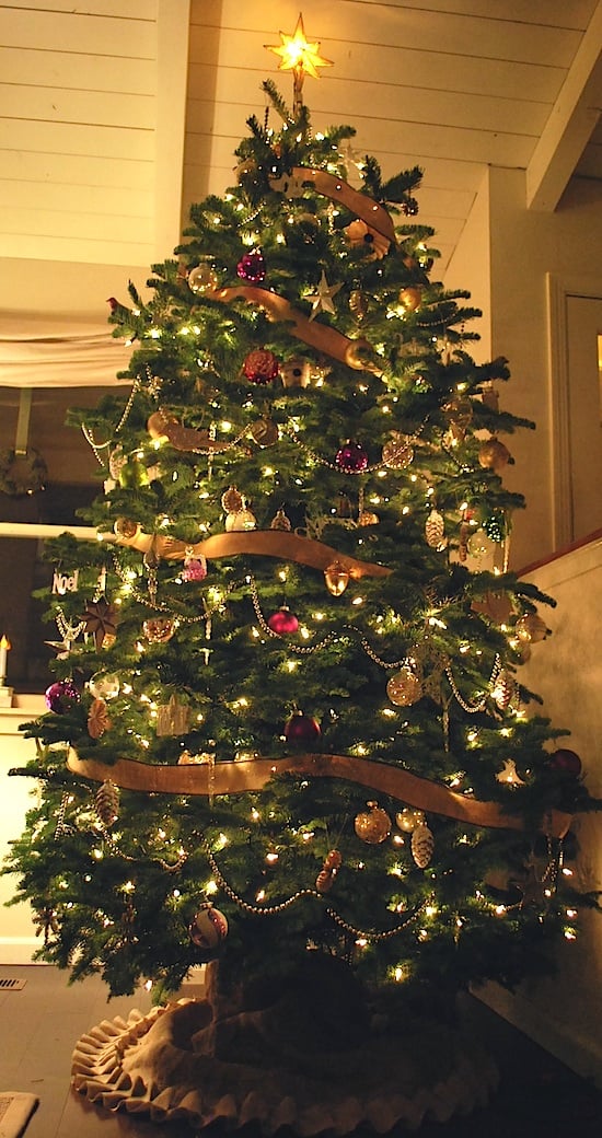 Burlap Ribbon Christmas Tree