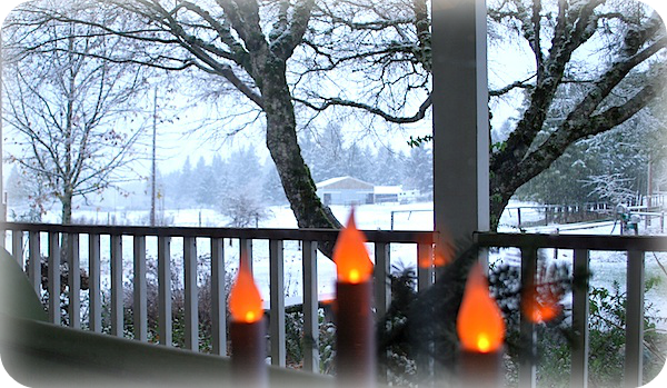 Christmas Candles and Snow
