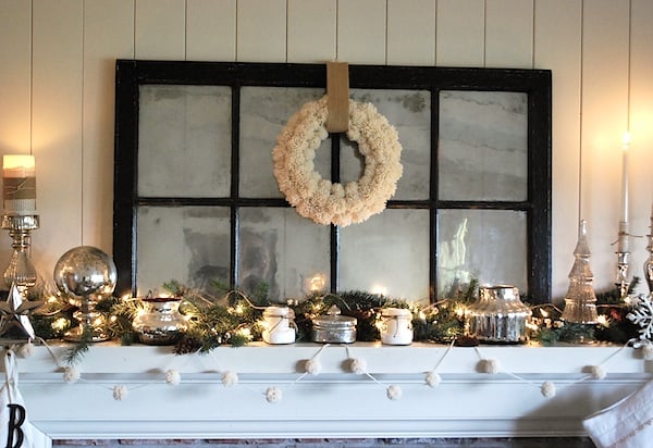 Christmas-Mantel-Wool-Wreath Christmas-Mantel-Wool-Wreath