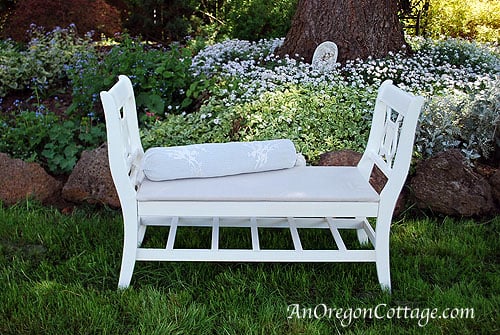 French-styled bench from broken chairs