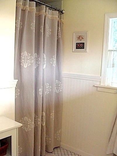Stenciled Shower Curtain