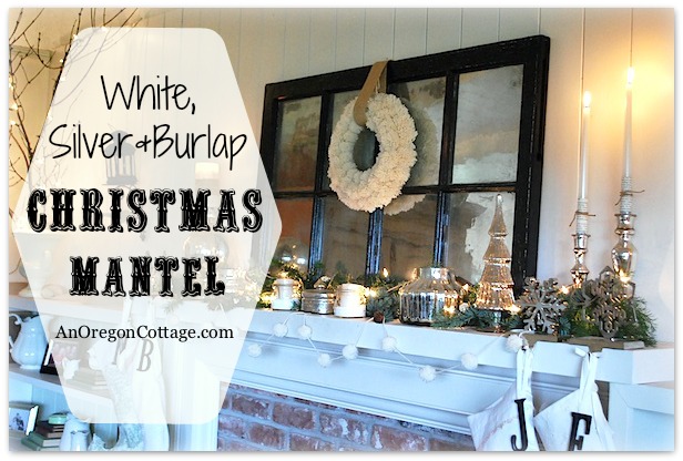 White-Silver-Burlap-Mantel White-Silver-Burlap-Mantel