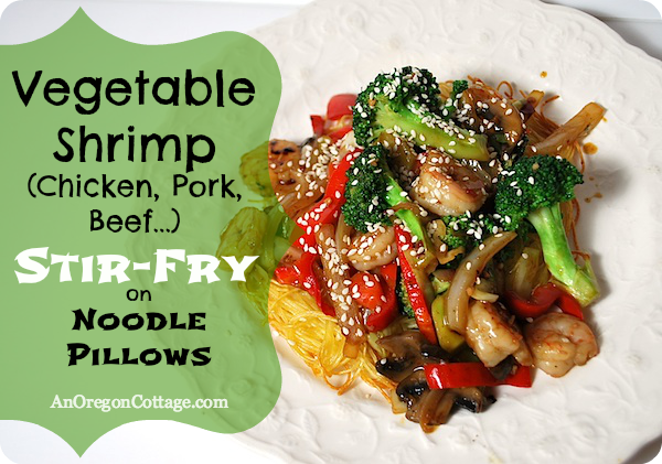 Stir-Fry on Noodle Pillows