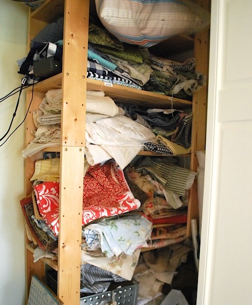fabric shelves before