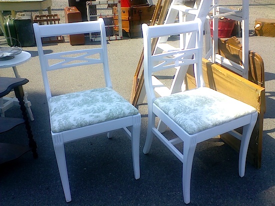 white-green chairs