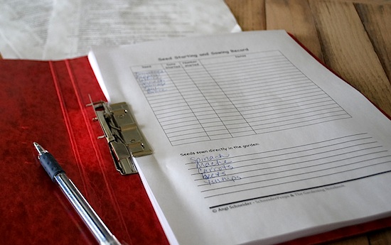 Garden notebook-seeds