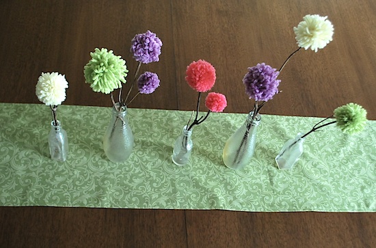 pom pom flowers above