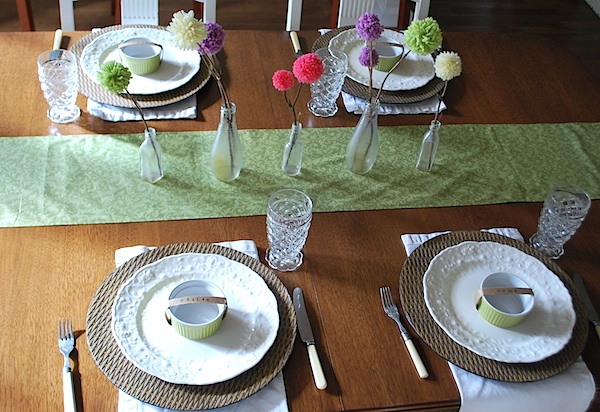 Spring table from above