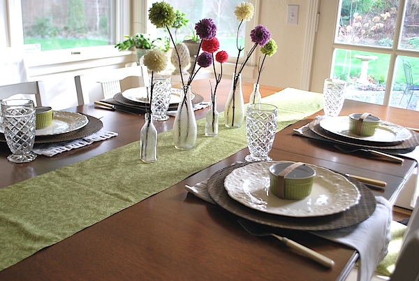 Spring table looking outside