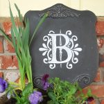 chalkboard monogram plaque