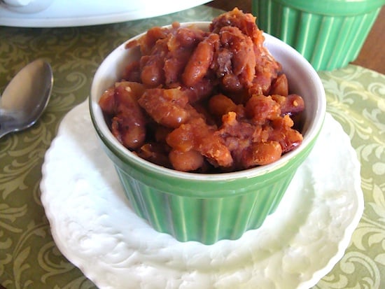 baked beans in ramekin